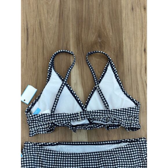 NWT Draper James Navy Blue Seersucker Triangle Bikini Swimsuit Size XL - Picture 4 of 10